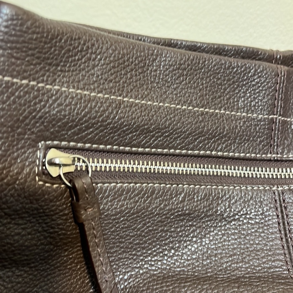 COACH Brown Pebbled Leather Hobo Shoulder Bag - Picture 5 of 8